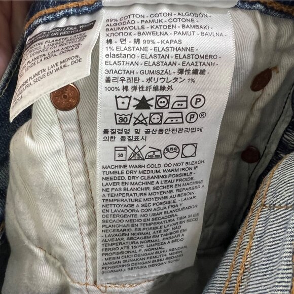 Levi's 511 Slim Fit Jeans Mens 33x32 Blue Denim Cotton Stretch Straight Workwear - Picture 8 of 9